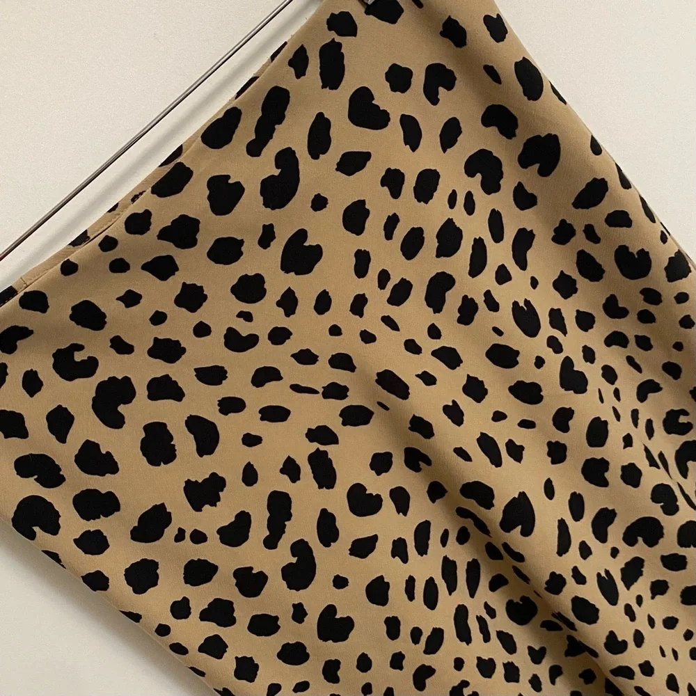 Rachel Zoe Leopard-Print Midi Skirt in Tan and Black SIZE 4